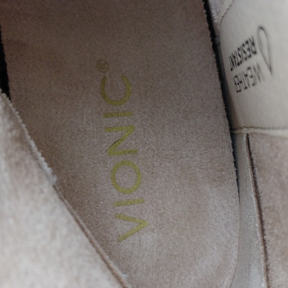 Vionic Roselyn Tan Suede Leather Weather Resistant Side Zip Low Heel Ankle Boot - Picture 13 of 16